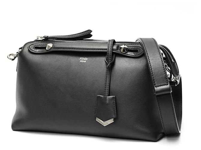 Fendi By the Way Medium Shoulder Bag Black Leather  ref.2378090