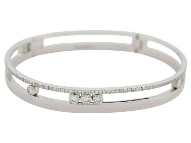 NEUF BRACELET MESSIKA BANGLE MOVE ROMANE 6514 OR BLANC DIAMANT JONC 15 CM Argenté