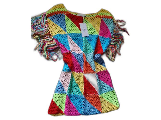 Autre Marque New Midi Crochet Dress Bohemian Patchwork S