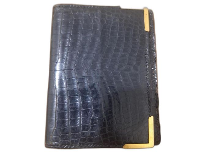 Hermès porosus Cuirs exotiques Noir