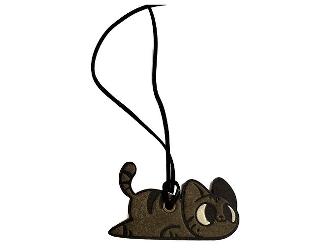 Autre Marque Charm en cuir chat vert militaire