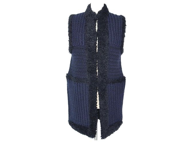 Dior Chunky Strickweste blau/schwarz