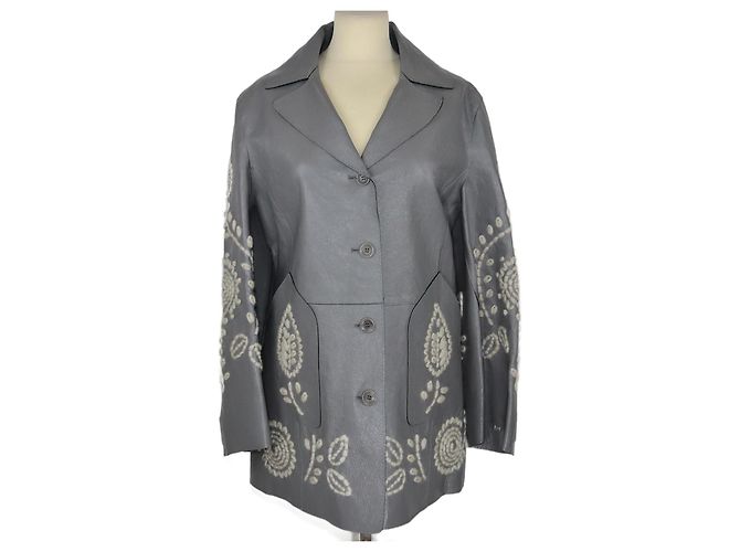 Ermanno Scervino Grau bestickte Jacke