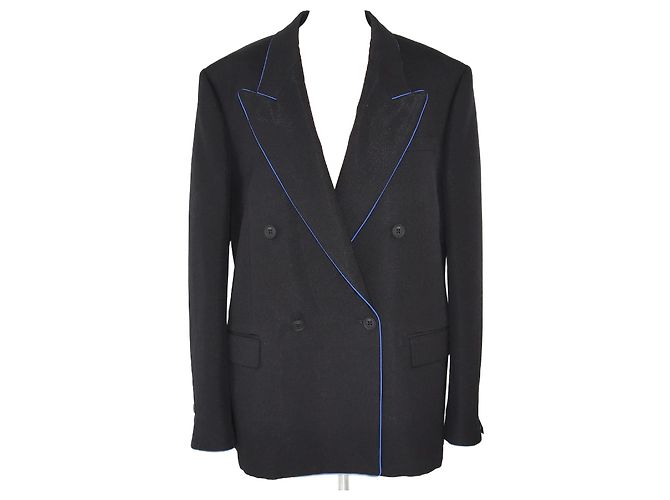 Fendi Black Double Breasted Gabardine Blazer