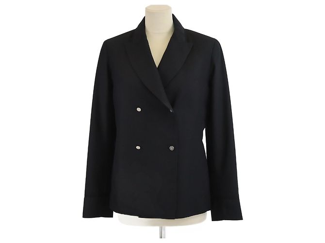 Hermès Hermes Black Double Breasted Long Sleeve Coat