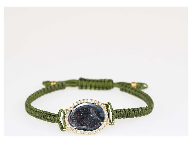 Autre Marque Pulsera de macramé verde Geode de Kimberly McDonald