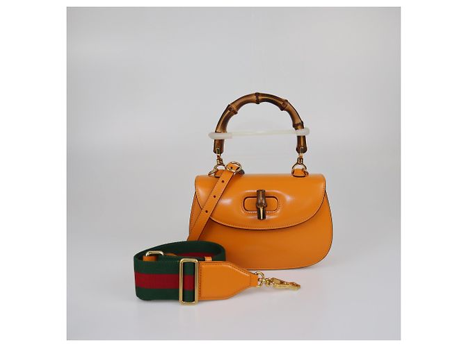 Sac à main Gucci Tan Small Bamboo 1947