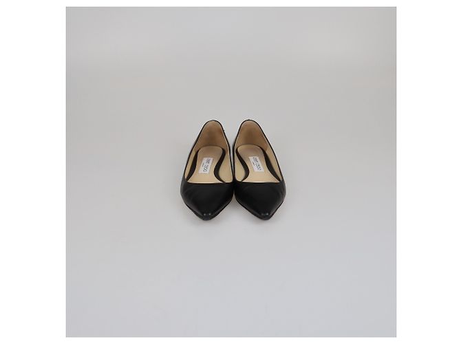 Jimmy Choo Black Pointed Toe Flat Pmups