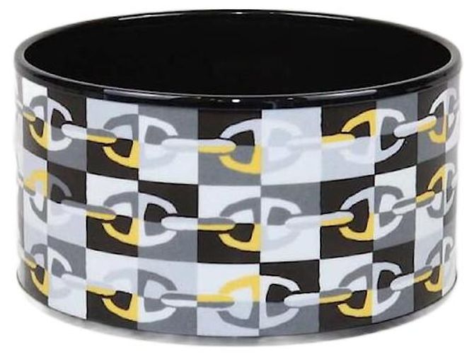 Hermès Pulsera Extra Ancha Collier De Print PVD Negro/Multicolor Hermes