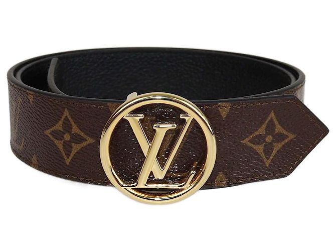 Cinturón reversible Louis Vuitton Monogram LV Circle negro