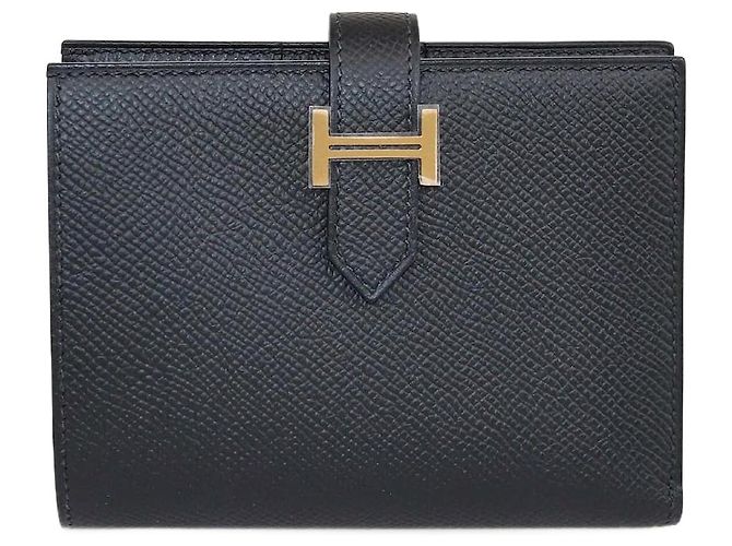Billetera compacta Bearn en Epsom negro de Hermès