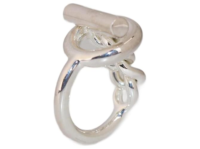 Ring Bague Croisette en Argent Hermès Modèle Grand  ref.2379618