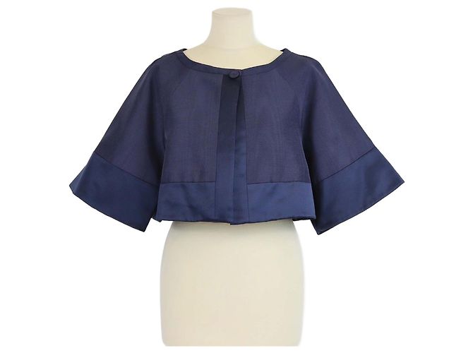 Alice by Temperley Temperley Navy Blue Palais Cropped Jacket