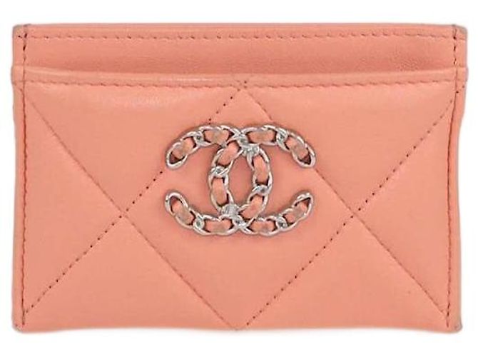 Chanel Peach Quilted 19 Card Holder