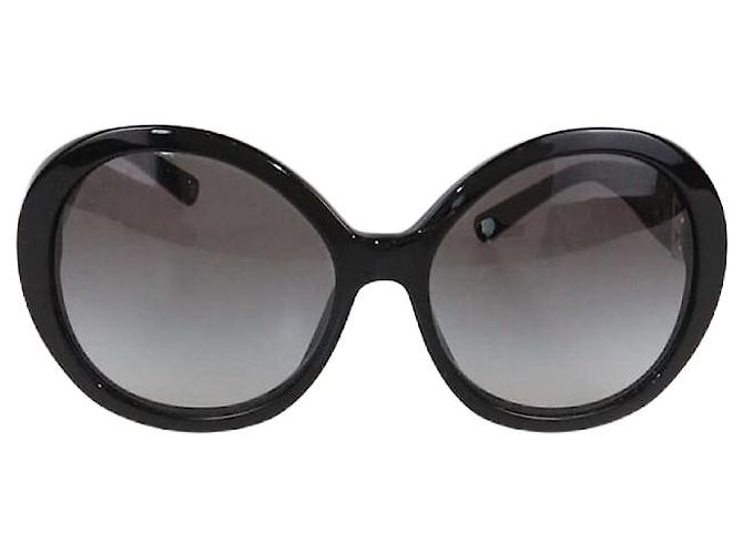 Schwarze gradient Perlen runde Sonnenbrille von Chanel