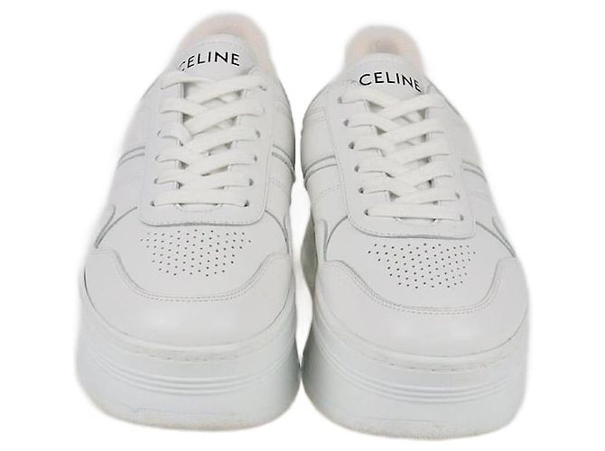 Céline Baskets à talon compensé blanches Celine