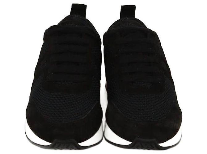 Sneakers basse in mesh nero/marrone Hermès
