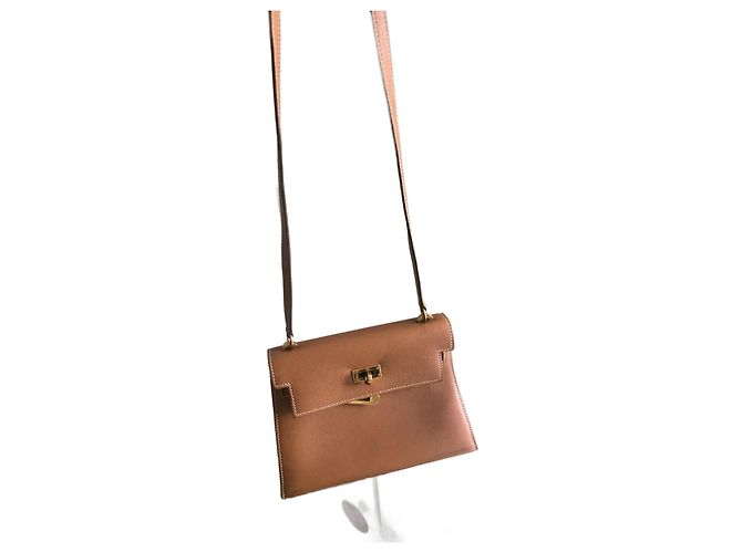 Sac à main Hermès Kelly 20 en cuir Cognac