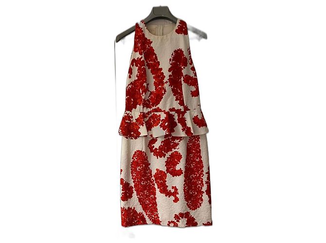 Vestido Giambattista Valli de algodón rojo y blanco