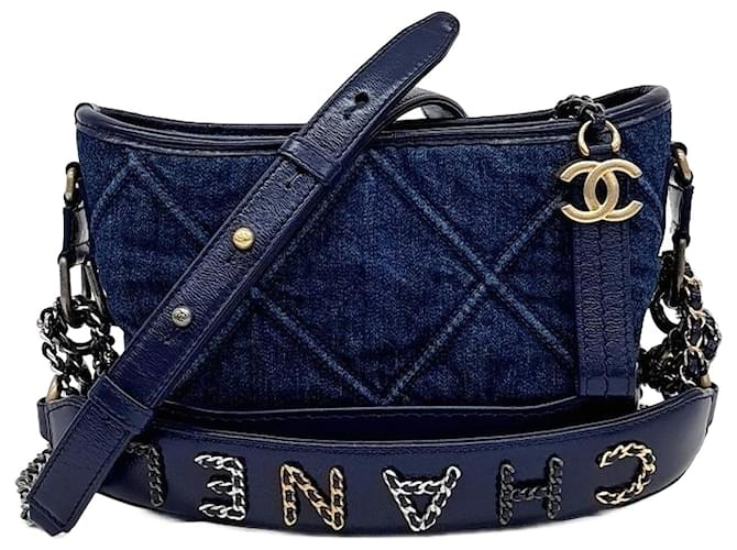 Chanel Denim Gabrielle Hobo Bag Small AS0865 (10170874) Blue  ref.2380966
