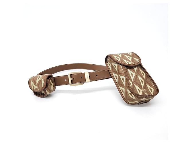 Christian Dior Dior Homme CD Diamond Belt Bag (10205940) Brown  ref.2381033