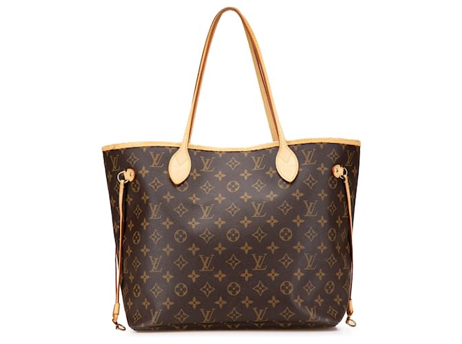 Louis Vuitton Brown Monogram Neverfull MM Leather Cloth  ref.2381648