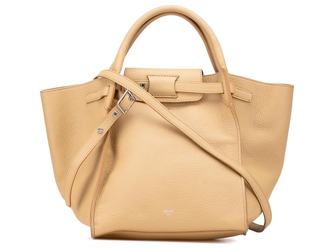 Big Bag Céline Celine Pequeño Bolso de Cuero Marrón Castaño Caramelo
