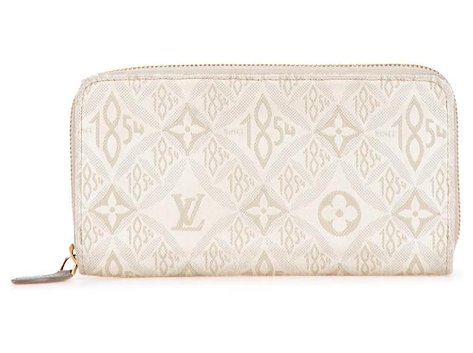 Louis Vuitton Brown Monogram Jacquard Since 1854 Zippy Wallet Beige Cloth Cloth  ref.2381766