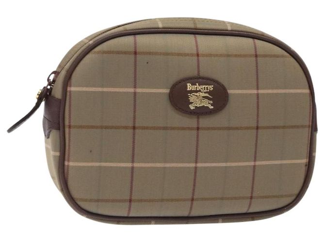 Autre Marque Burberrys Nova Check Tasche aus Canvas Beige Gold Auth bs27402 Golden