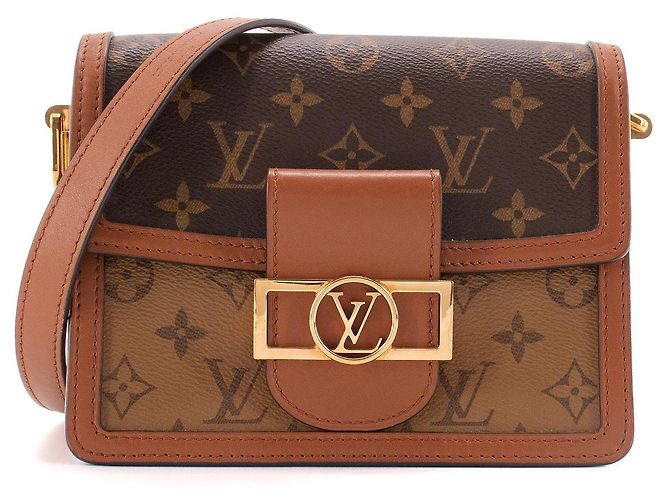 LOUIS VUITTON - Bolsa transversal Dauphine mini Louis Vuitton em lona monogramada Marrom