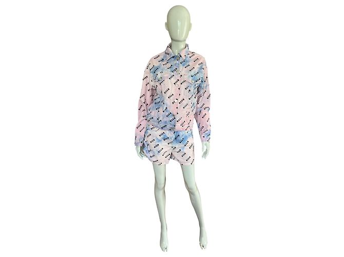 Msgm pink denim suit