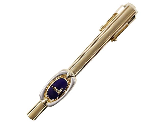 Autre Marque Clipe de gravata Trussardi Logo Dourado