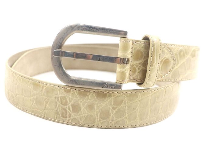 Autre Marque Brioni Krokodilledergürtel Beige