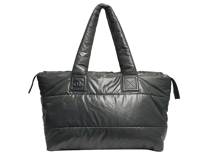 Cocoon Chanel Sac fourre-tout en nylon cocon 2008 gris-vert