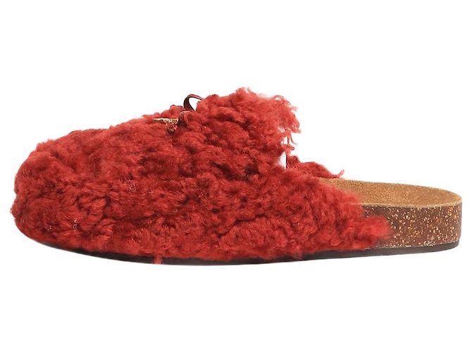 Tory Burch Smoked paprika shearling mules - size EU 36.5