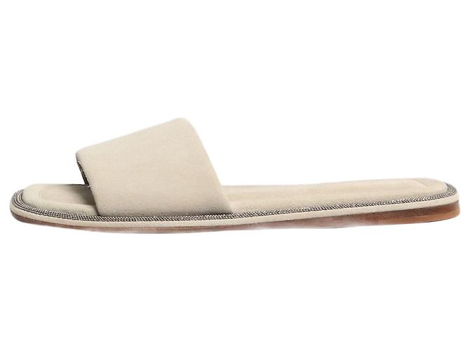 Brunello Cucinelli Mules en daim gris - taille EU 37 (UK 4)