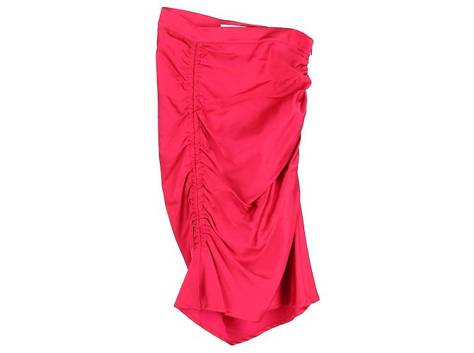 GCDS Ruched Drawstring Mini Skirt in Pink Viscose