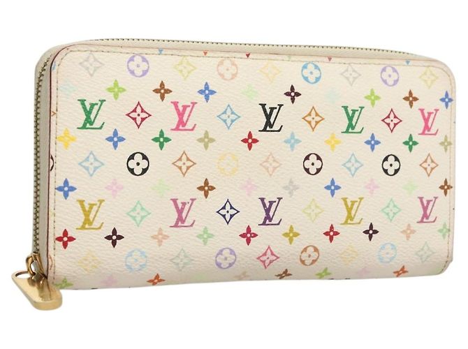 LOUIS VUITTON Monogram Multicolor Zippy Wallet White M60241 LV Auth ki5819