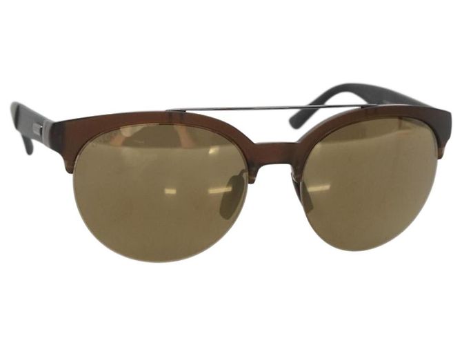 Gafas de sol GUCCI Plástico Marrón Oscuro Auth BA4175