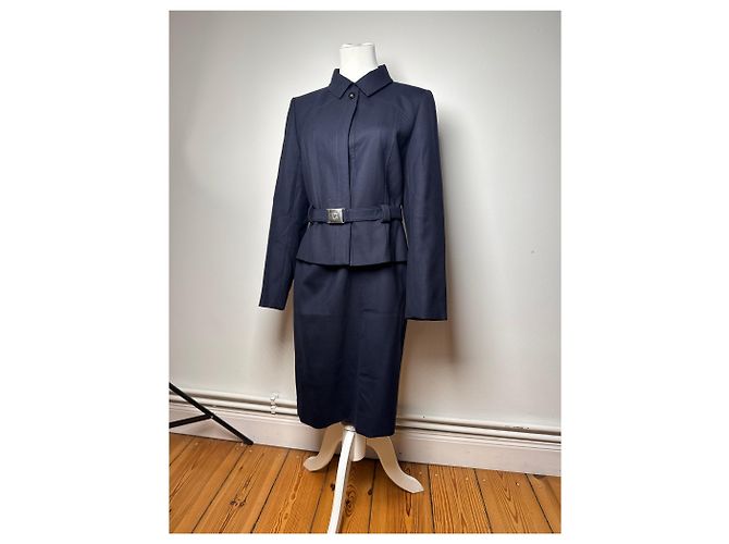 Vintage Courreges Paris Twin Set Navy M Navy blue
