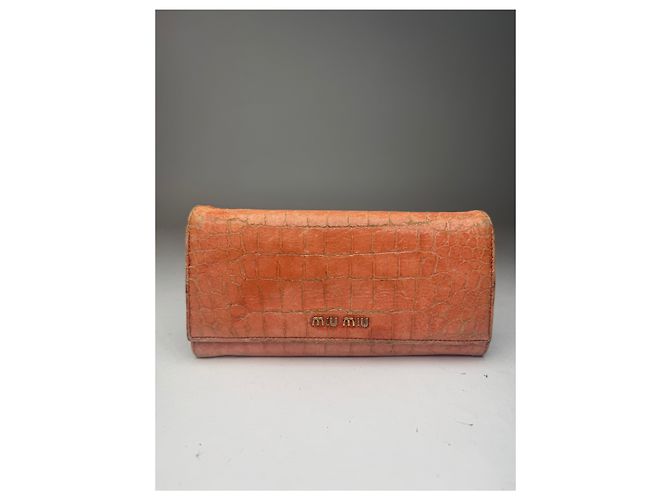 Vintage Miu Miu Leather Wallet orange