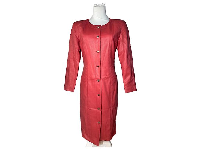 Vintage Courreges Lederjacke rot