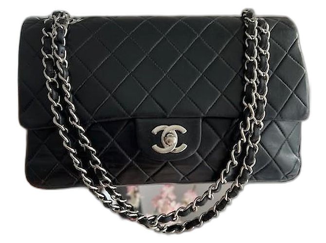 Chanel Timeless Lammleder Handtasche Schwarz 25