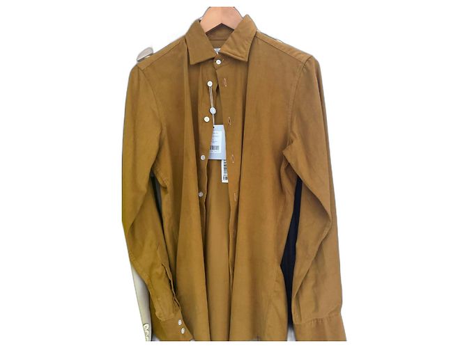 Autre Marque Camicia Richard James in velluto a coste oro cotone D'oro