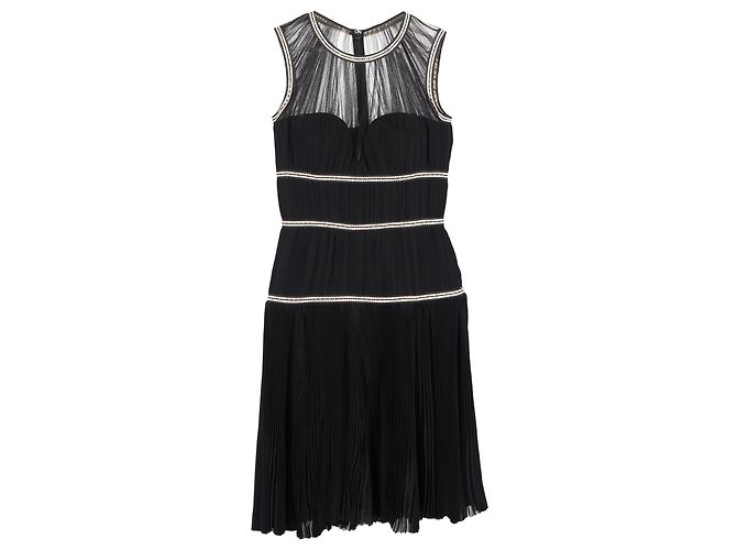 Abito al ginocchio Alexander McQueen in poliamide nera Nero
