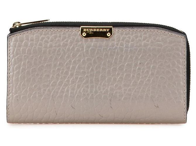 Burberry Leder Langbörse Grau
