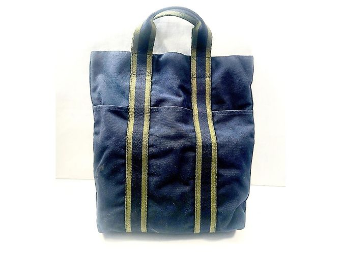 Hermès Hermes Canvas Satchel Blue