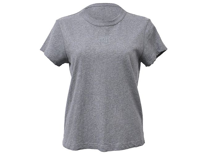 Alexander Wang Glitter Effect T-shirt in Grey Cotton