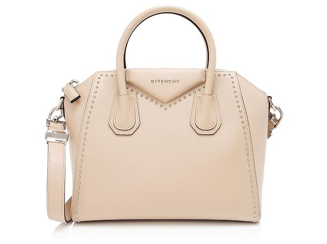 Bolso Antigona Small de piel de ternera con tachuelas Givenchy Castaño Beige