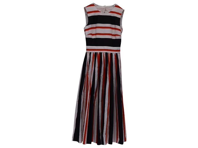 Abito midi a righe Dolce & Gabbana in cotone multicolore